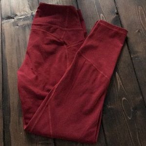 Til You Collapse Effortless Red Leggings Size M